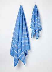 blue stripy hammam tea towel