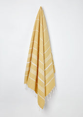 yellow turkish hammam towel
