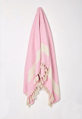 pink cotton woven throw