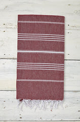 Sorbet Hammam Towel in Blackcurrant Red