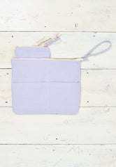 lilac beach bag and detachable coin purse