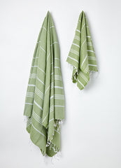 green cotton turkish hammam towel uk