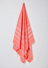 coral peach turkish hammam towel