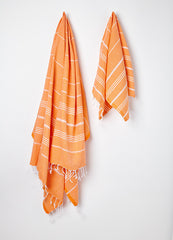 orange hammam tea towel
